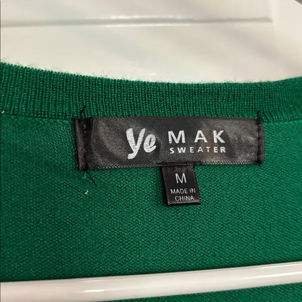 Ye Mak Sweater — Kelly Vibrant Green Cardigan - Image 2