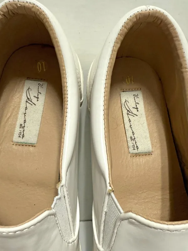 *RARE* VH EST 1954 Vintage Havana White Leather Gold Star Perforated Sneakers - Image 8