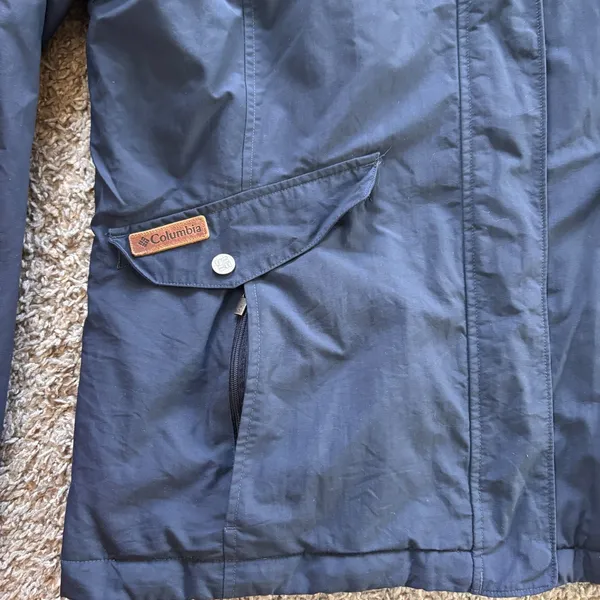 Columbia Parka Jacket Women's‎ XL Navy Sherpa Fleece Lined Hood Insulated - Image 3