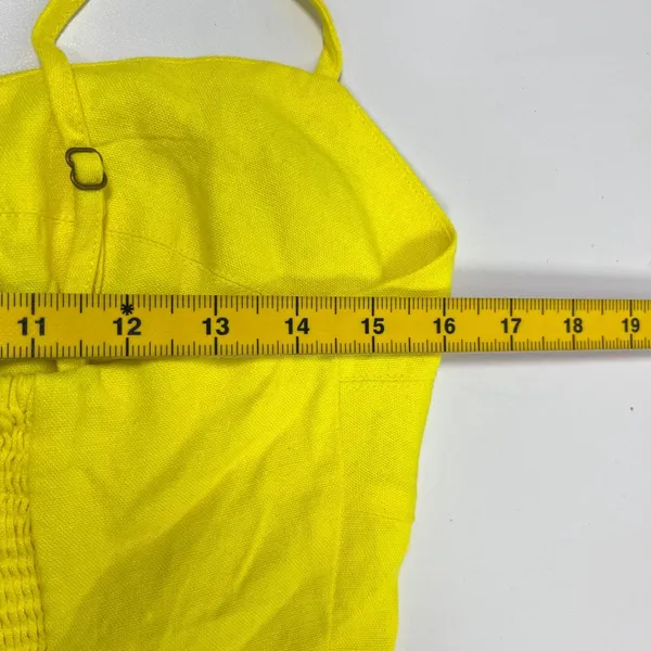 NWOT Farm Rio Linen Blend Yellow Sleeveless Midi Dress Size L - Image 15