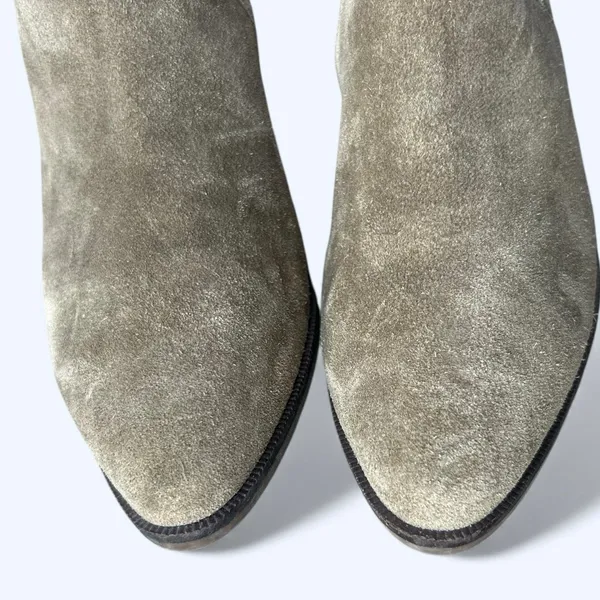 Cole Haan Maci Suede Ankle Boots Olive Green Block Heel Womens 8 Chic Minimalist - Image 3