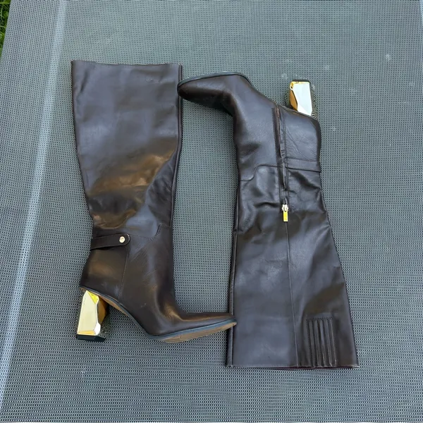 Franco Sarto Tiera Brown Leather High Shaft Heeled Boots‎ size 10 - Image 3