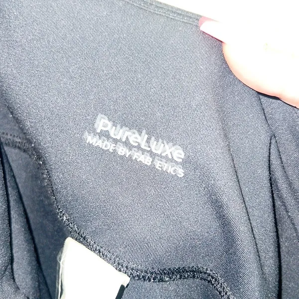 Fabletics Pure Luxe Black Crossover Full Length High Waisted Leggings - Image 8