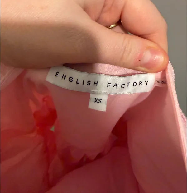 English Factory Textured Balloon Sleeves Bubble Hem Mini Dress Pink - Image 7