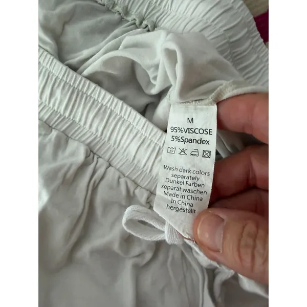 Joyarza White Pajama Set Medium Soft Viscose Button Front Short Sleeve Sleepwear - Image 6