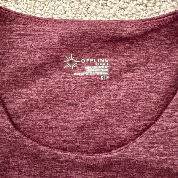 Burgundy OFFLINE by aerie The Hugger Keyhole Longline Sports Bra - Image 5