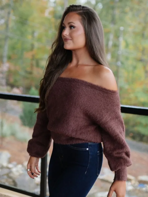 These Three Boutique Asymmetrical sweater brown - Image 4