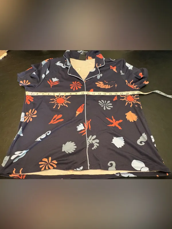 Bobeau Ellie Sleep & Lounge Notch Collar Top and Short PJ Set size Large - Image 6