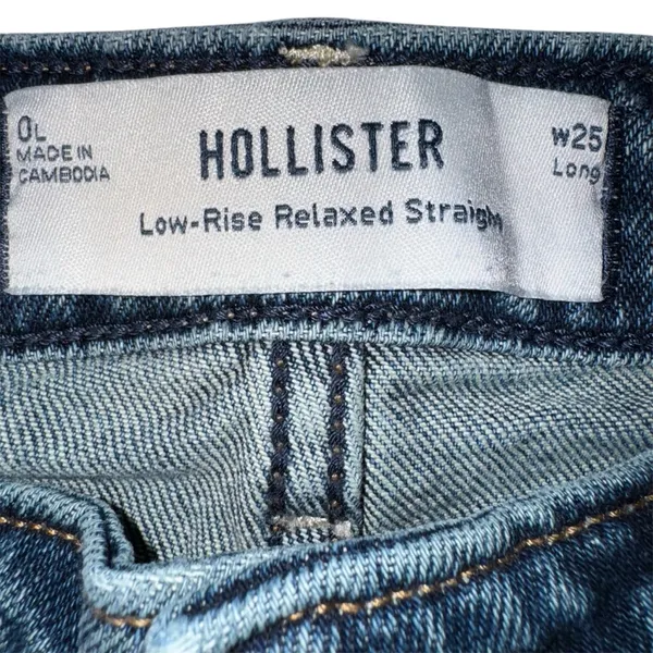 Hollister Women's Low-Rise Relaxed‎ Straight Leg Jeans 0L - Image 3