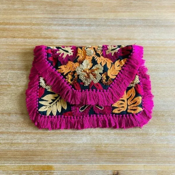 Anthropologie Ibban Bright Tropics Embellished Bag - Image 6