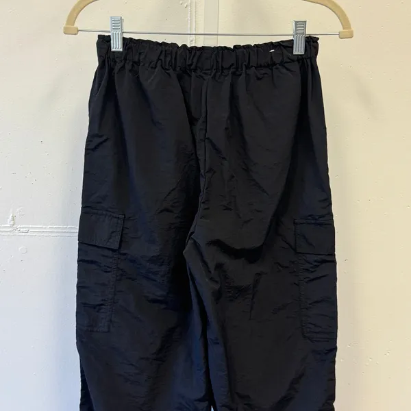 Love Tree Nylon Parachute Cargo Utility Pants Streetwear Gorpcore Small Black - Image 5