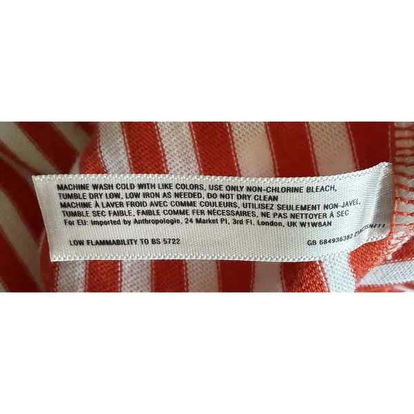Anthropologie Saturday Sunday Red White Striped Wrap Dress Rope Tie Size S - Image 11