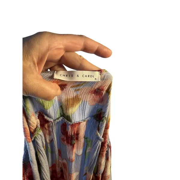 Chris & Carol Light Blue Floral Backless Sundress - Image 3