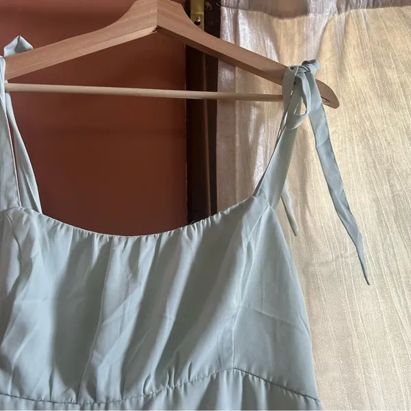 Abercrombie & Fitch Ruffle Mini Dress Babydoll Mint Green Preppy Pastel‎ Size M - Image 4