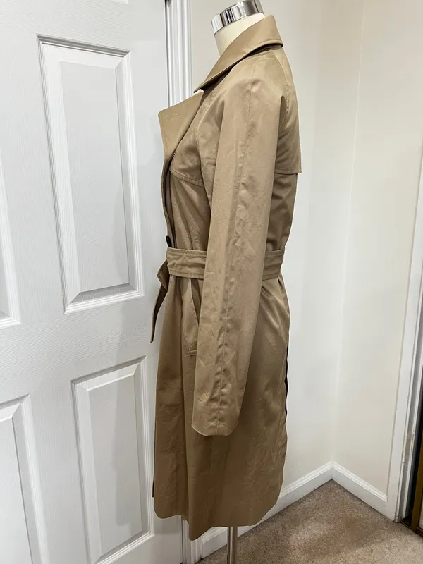 Everlane The Cotton Modern Trench Coat Size XXS Khaki Tan Cornstalk Lined - Image 7