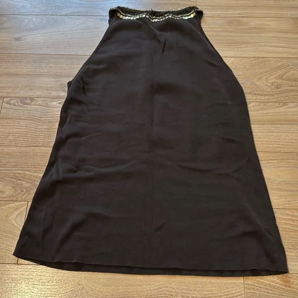 Vintage Loft Brown Halter Top with sequins along collar‎ size medium - Image 5
