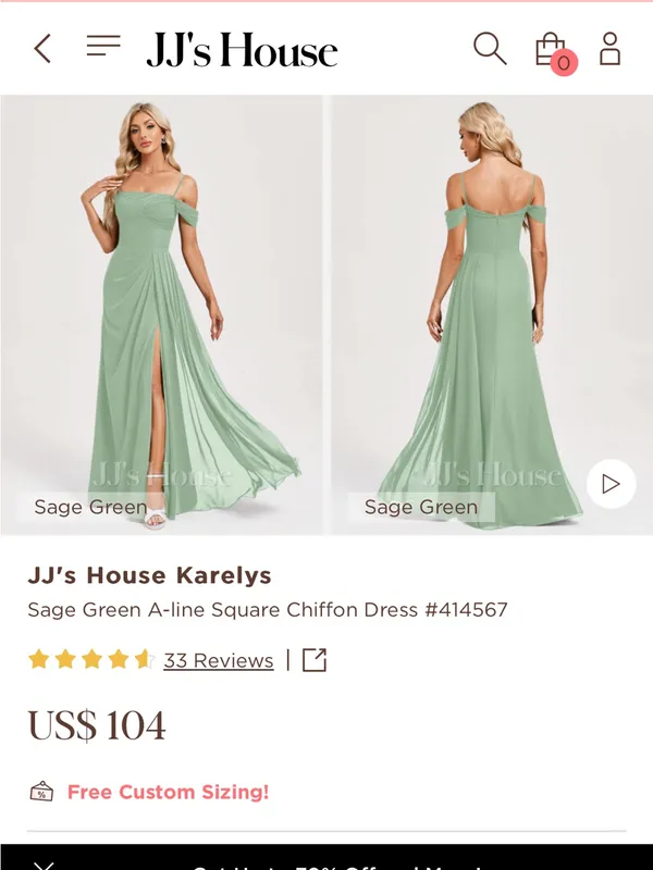 JJ's House Sage Green Bridesmaid Dress - Image 7