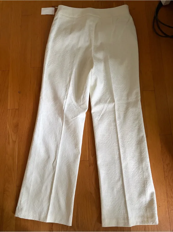 Worthington Stretch Ivory Dress Pants Side Zipper Size 12 NEW - Image 3