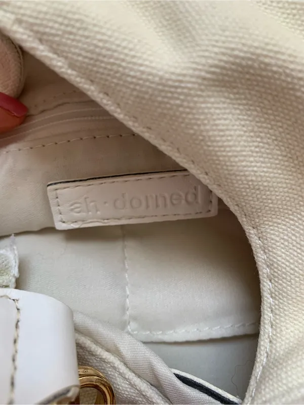 Ah Dorned Canvas Bag White - Image 4