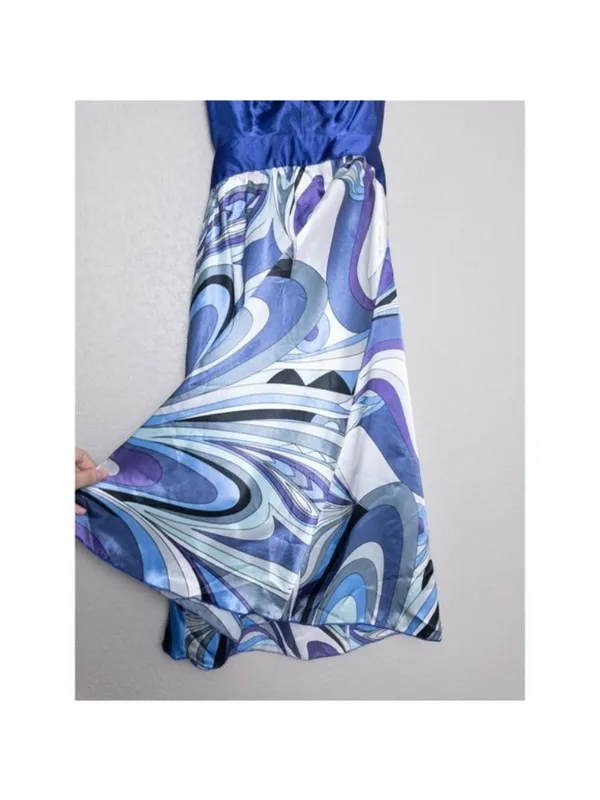 Y2K Forever 21 Groovy Satin Cutout Mini Dress XS Tie Open Back 90s Retro Vintage - Image 4