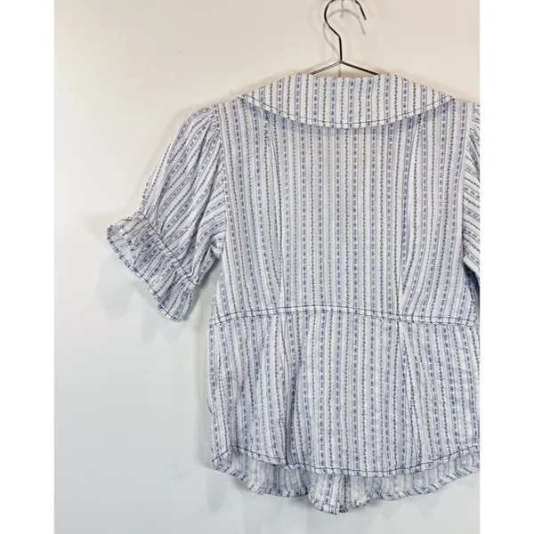 Anthropologie Pilcro Womens Top Blue The Keira Waisted Tuxedo Front Blouse XS - Image 9