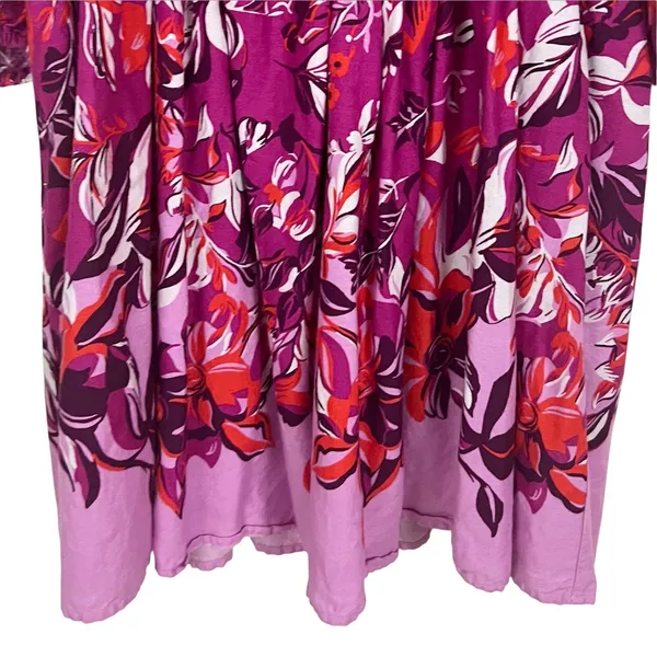 Alexandra Farmer for Anthropologie Smocked Pink Floral Mini Dress Small Petite - Image 7