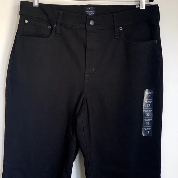 NWT J.Crew Factory Wide-leg Full-length Jean All-day‎ Stretch in Black BU832 - Image 6