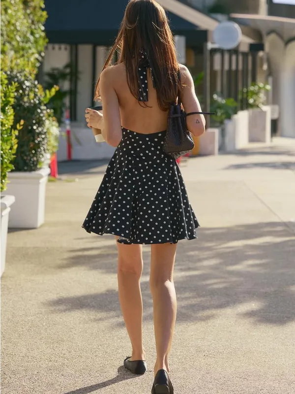 ZARA Black Polka Dot Halter Mini Dress - Women's Summer Dress - Image 13