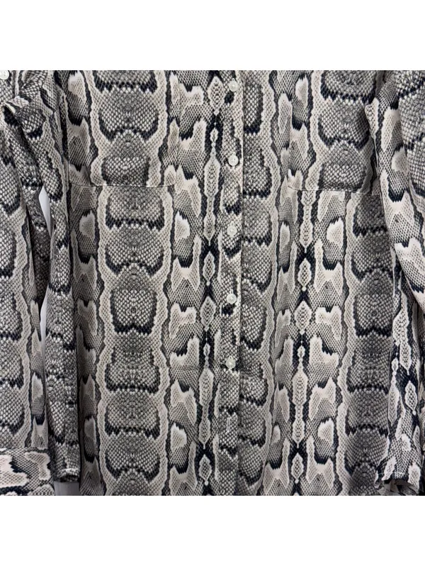 Express Portofino Snakeskin Print Shirt Women’s M - Image 3
