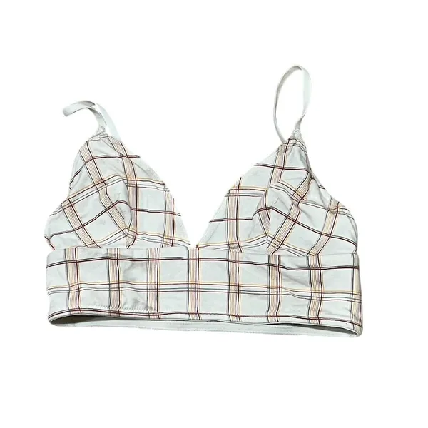 Madewell Women's Plaid Cropped Tank Top Orange Size S Petites - Image 2
