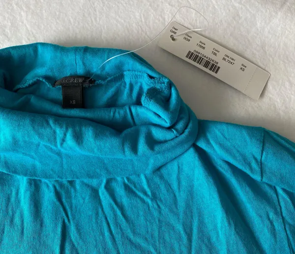 J.Crew Tropical Blue Tissue Turtleneck - Image 4