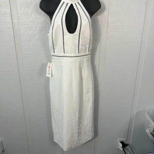 Bardot White High Keyhole Neck Sleeveless Dress Size Small NWOT - Image 3