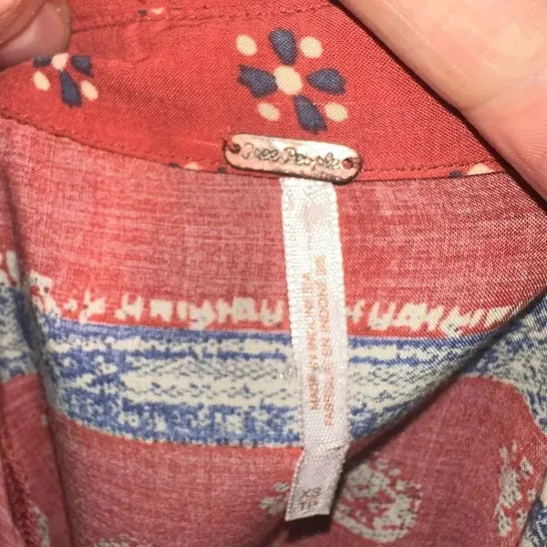 Free People Little Secrets apricot button down boho blouse - Image 6