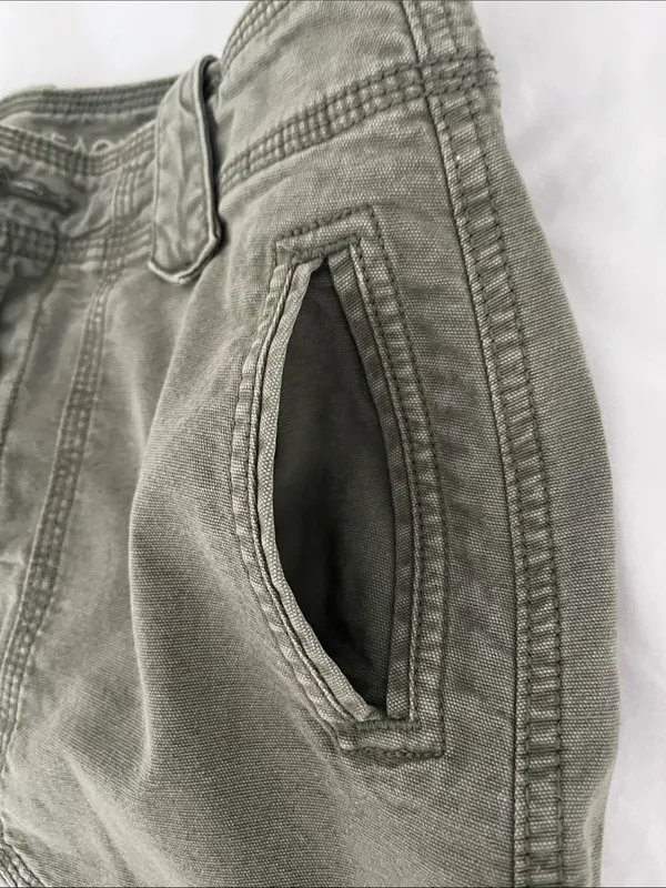 American Eagle Outfitters Olive Utility Mini Skirt with Front Pockets - Image 3