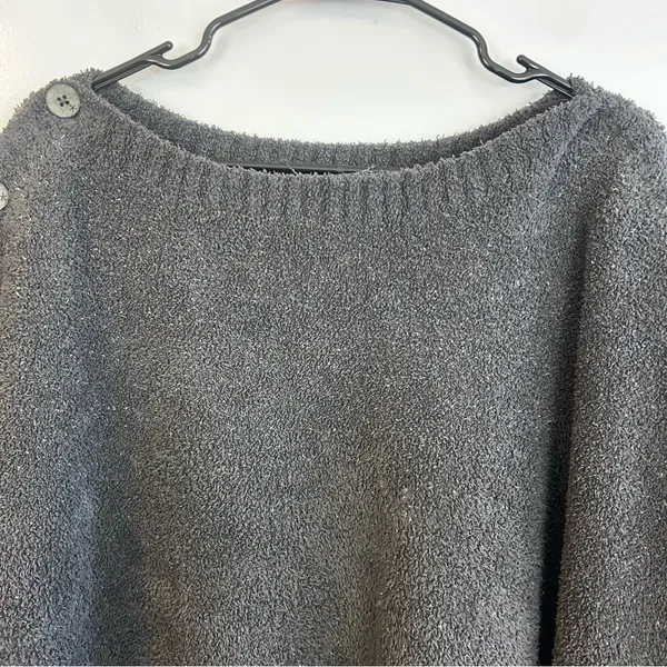 Barefoot Dreams CozyChic Coastline Grey Pullover Poncho One Size - Image 5