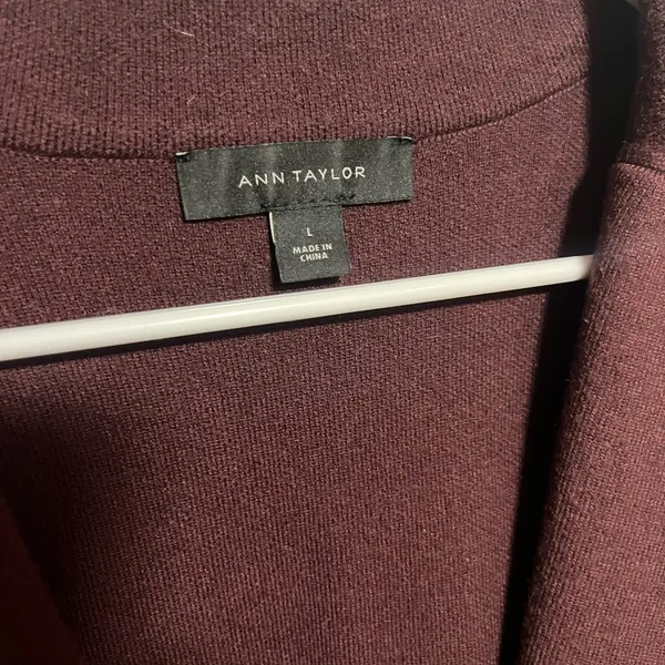 Ann Taylor Deep Burgundy Knit Jacket - Image 2