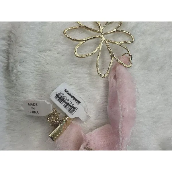 NEW Free People Annabelle Choker Blush Pink Fairy Velvet Necklace Ethereal Gold - Image 4