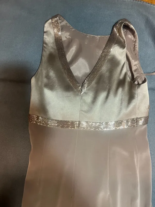 Jovani New York Beaded 2-Piece Evening Gown and Bolero Jacket Set, Taupe - Image 9
