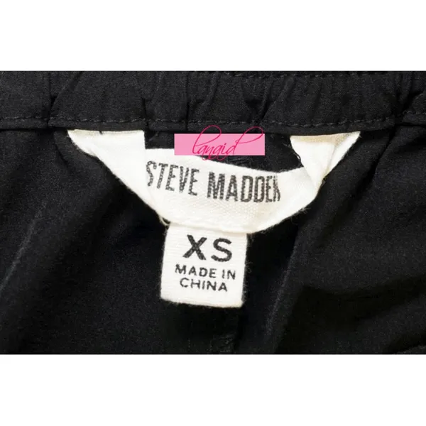 Steve Madden Kat Pants Black Edgy Utility Cargo Gothic Hiking Traveling Joggers - Image 6