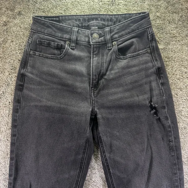 American Eagle Denim Jeans Stretch Distressed Jeans Women's 0 Black - Image 4