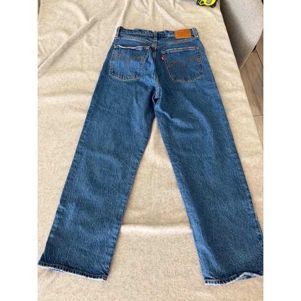 Levis Ribcage Straight Ankle Jeans Womens 29 High Rise Button Fly Blue Denim - Image 5