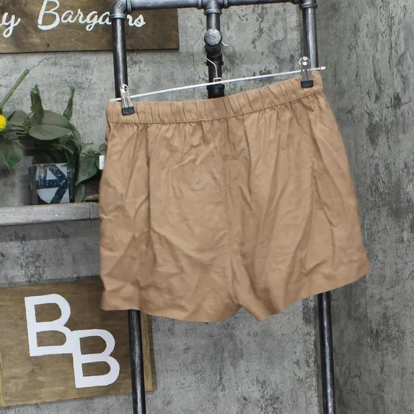 NEW State Of Day Womens Linen Pajama Shorts 100185758MS Natural Umber Brown M - Image 2