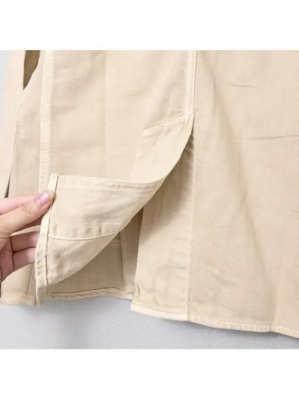 NWT Sandrine Rose Empire Canvas Jacket XS Sunflower Tan Khaki Cotton Linen Chore - Image 10