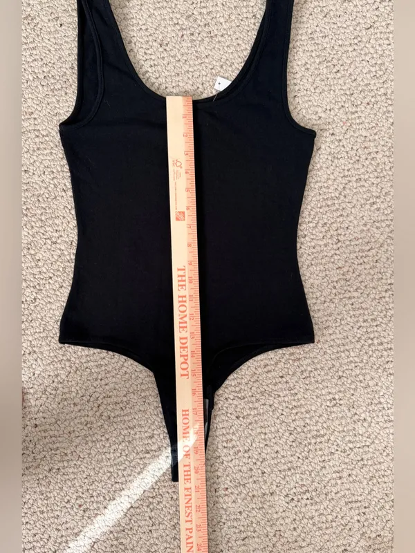 Madewell NWT Black Ribbed Scoop Neck‎ Sleeveless Bodysuit Size Small - Image 8