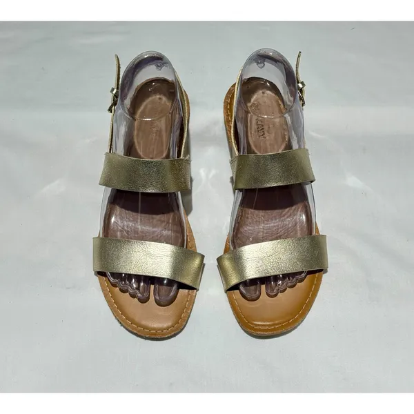 Old Navy Metallic Gold Flat Sandals  Size 7 - Image 2