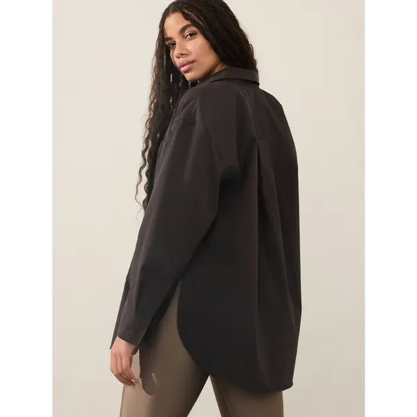 Athleta L Midday Relaxed Shirt Truffle Brown Large Regular - Image 5
