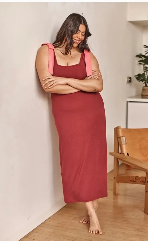 Summersalt Poplin Ribbed Tie Shoulder Dress - Image 2