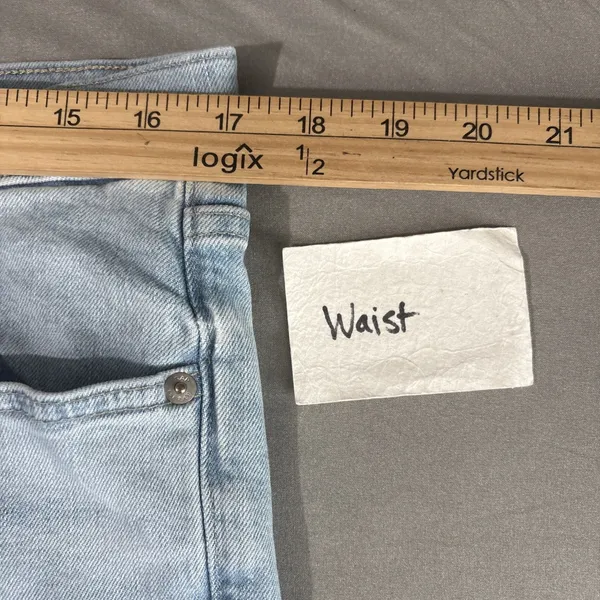 Gap Kick Fit Cropped Jeans Size 14 32 Light Blue Stretch Denim Boho Chic Raw Hem - Image 8