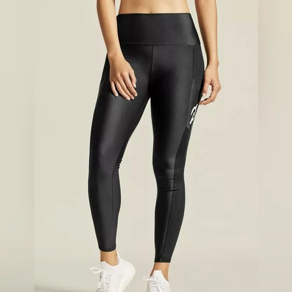 PELOTON Ribbed Pocket Athletic Legging Pants Black Size Small - Image 2