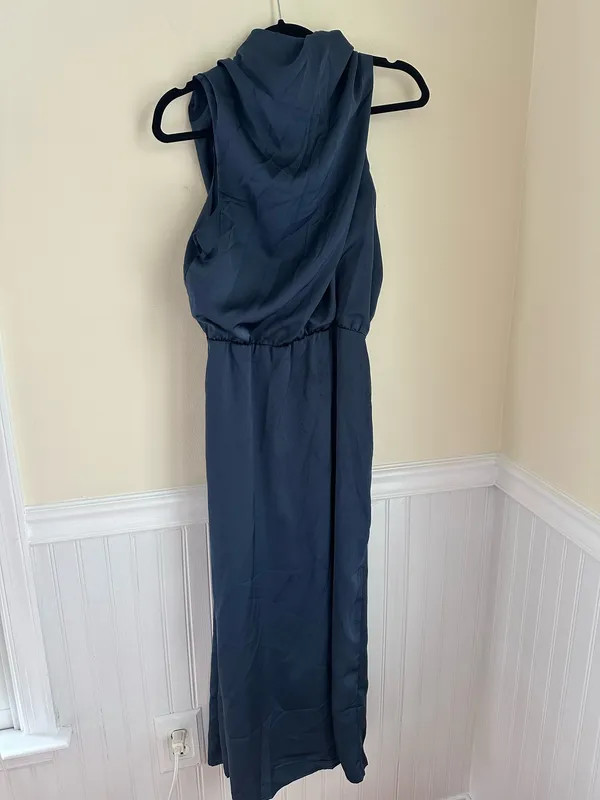 navy blue cowl neck dress Size M - Image 6